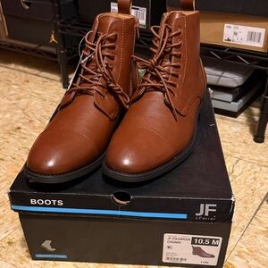 jf j.ferrar Men's Cognac Leather Boots